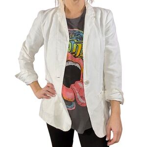 OLD NAVY White‎ Linen Blazer